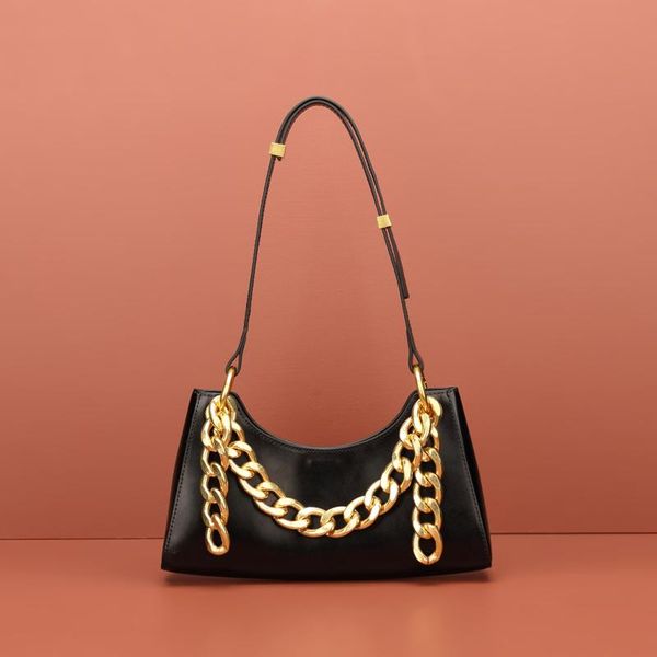 

shoulder bag ladies fashion designer crocodile pattern armpit bag black leather personality new chain mini bag holiday gift 1126