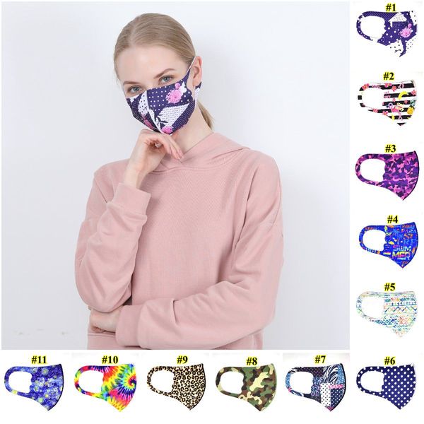 

маски для лица printed моющегося пыле маски камуфляжа leopard печать face mouth маски плед цветочного дизайнера маска 11styles kha501