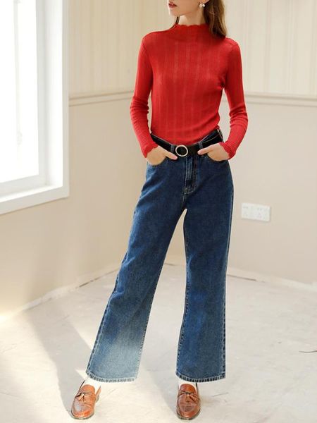 

women's pants & capris mintcheese independent design french girl's vintage loose and versatile jeans, Black;white