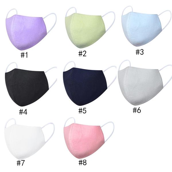 

reusable washable cotton mouth face mask cover respirator anti-dust face mask linen mask 8 colors new