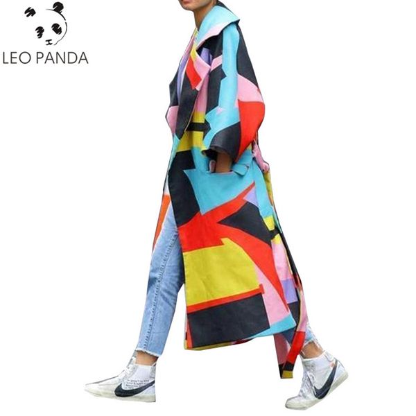 

women's trench coats 2021 spring autumn winter fashion woman temperament multicolor block long sleeve adjustable waist bow coat, Tan;black
