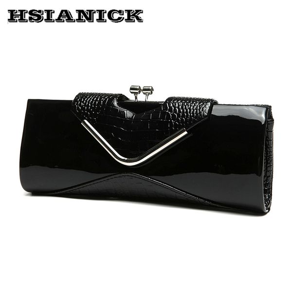 

2020 handbag new crocodile pattern clutch bright pu handbags patent leather fashion messenger shoulder bag large handbag clutch