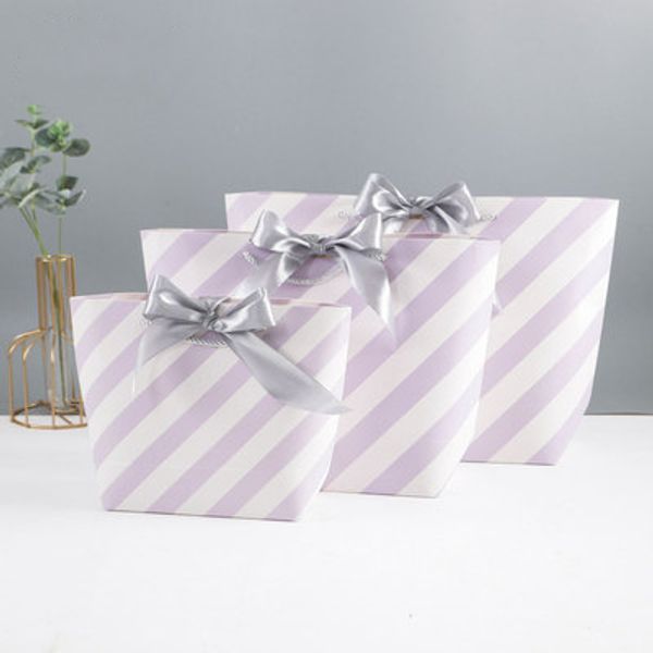 

new arrive large size gift box packaging gold handle paper gift bags wedding baby shower birthday party favor 12pcs/lot