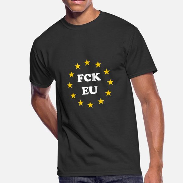 

fck eu anti europe t shirt men custom 100% cotton round neck natural crazy basic summer style standard shirt