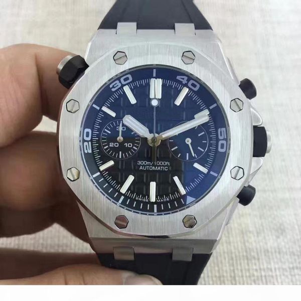 

2019 fashion watch special men black dial rubber band gold stainless steel automatic mechanical 15710st men mens watch watches, Slivery;brown