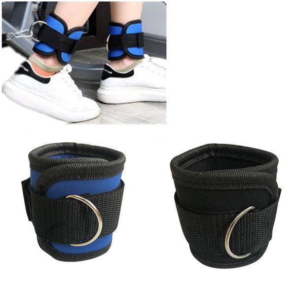 

1 piece fitness resistance band d-ring buckle buckle gym most leg ankle cuff power weightlifting fitness rope, Blue;black