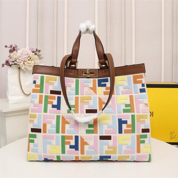 

2020 ladies shopping bag ladies fashion classic printing tote bag european and american large capacity embroidered wild shoulder bag