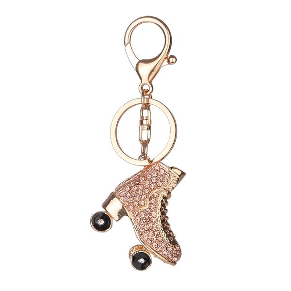 

fashion keyrings keychains crystal rhinestone roller skates shoes key chains rings holder purse bag buckle pendant, Silver