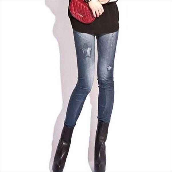 

leggings jeans women denim pants with pocket slim jeggings fitness plus size leggings s xxl fourteen colors, Black