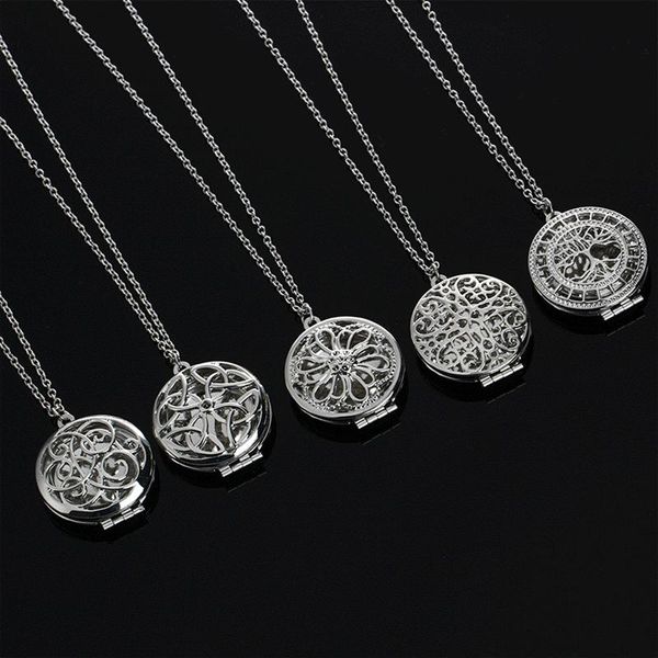 

necklace steel stainless pendant life locket b418q tree gift rhinestone christmas styles essential of chain sweater diffuser 4 oil g