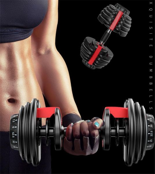 

new weight adjustable dumbbell 5-52.5lbs fitness workouts dumbbells build tone your strength muscles outdoor sports equipment in stock