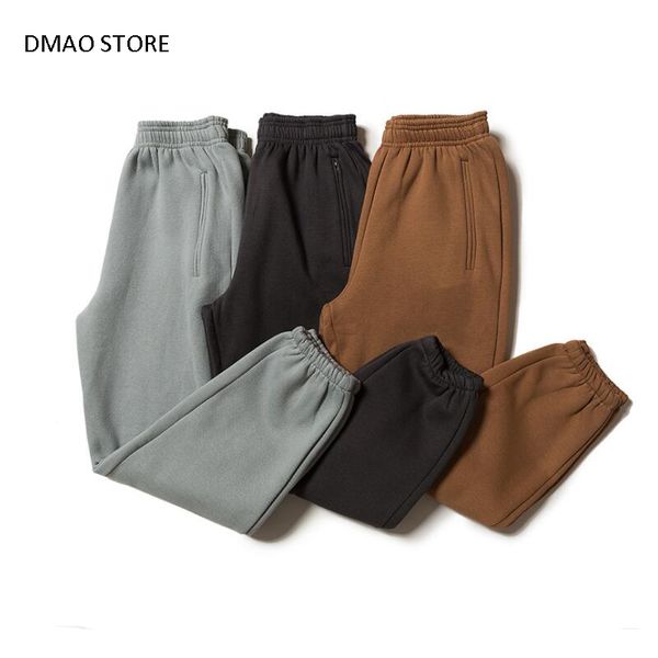 

2020 new arrival solid fleece men casual knitted trousers jogger sports pants men's casual sweatpants, Black