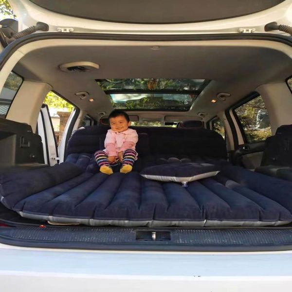 

drive travel inflatable car bed suv back seat cover air mattress camping companion flocking cloth auto accessories