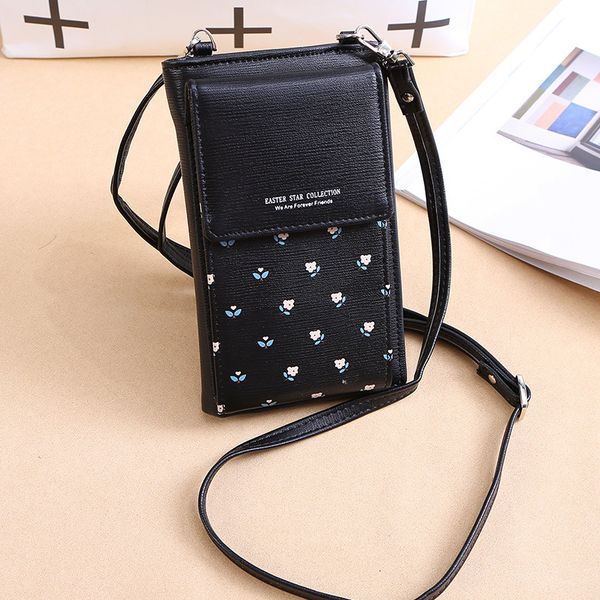 

new girl hand clutch purse korean printing women's shoulder bags multifunction crossbody cell phone bag multi-card wallet