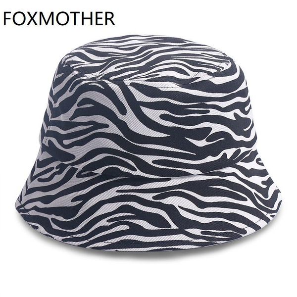 

foxmother coffee hats femme fashion women mujer 2020 for zebra gorros print new white bucket chapeau autumn xrizm beidiensport, Black;white