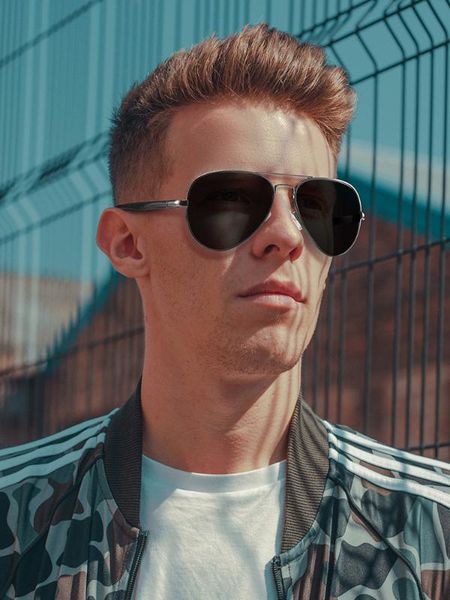 

2020 men polarized sunglasses metal sun glasses driving beach fishing glasses brand for men oculos masculino male, White;black