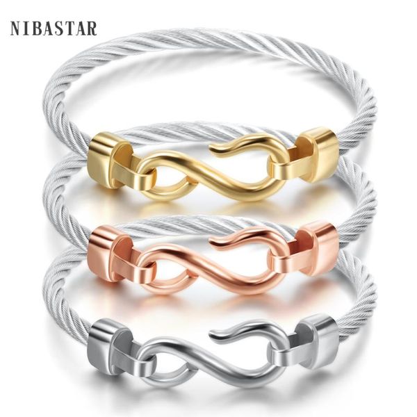 

fashion charm bracelets with stainless steel hooks fashion jewelry infinity love charm bracelets & bangles for women, Black
