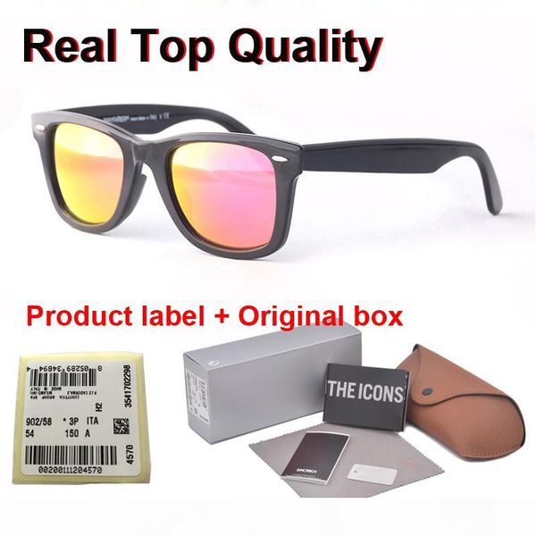 

new arrival brand designer fashion plank frame metal hinge sunglasses for men women 50 54mm uv400 mirror glass lens with cases and box, White;black