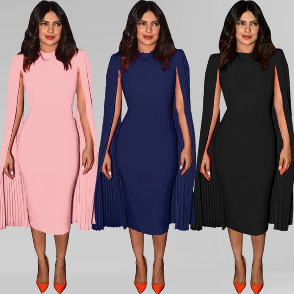 

pure color cultivate one morality package buttocks pencil dress evening dress dinner shawl pressure plait set head bodycon dress fashion, White;black