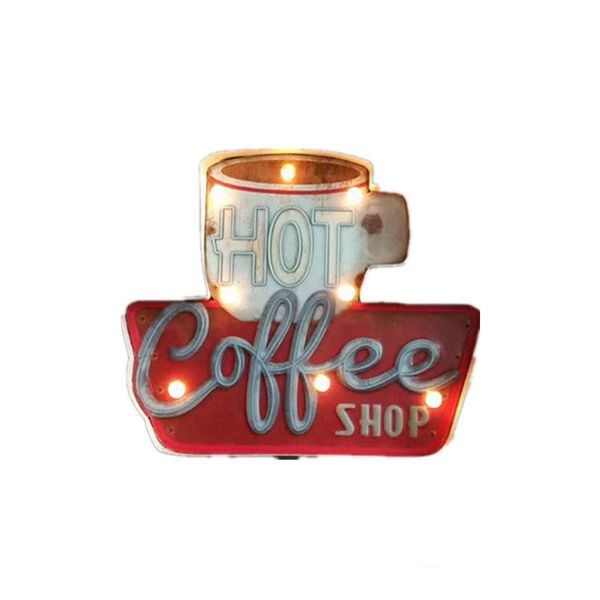 

led sign board coffee shop illuminated bar iron home durable wall decoration