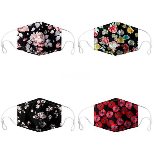 

designer printed face mask adultface mask ice silk thin anti dust mouth masks prective facemask air pollution mask#771, Black