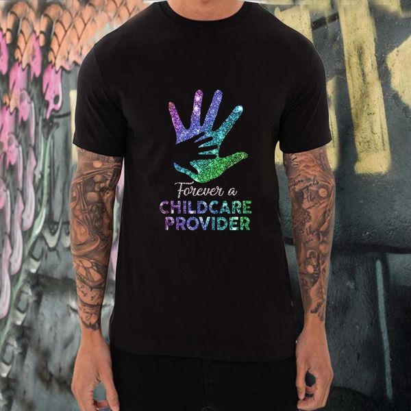 

forever a childcare provider handprint t-shirts