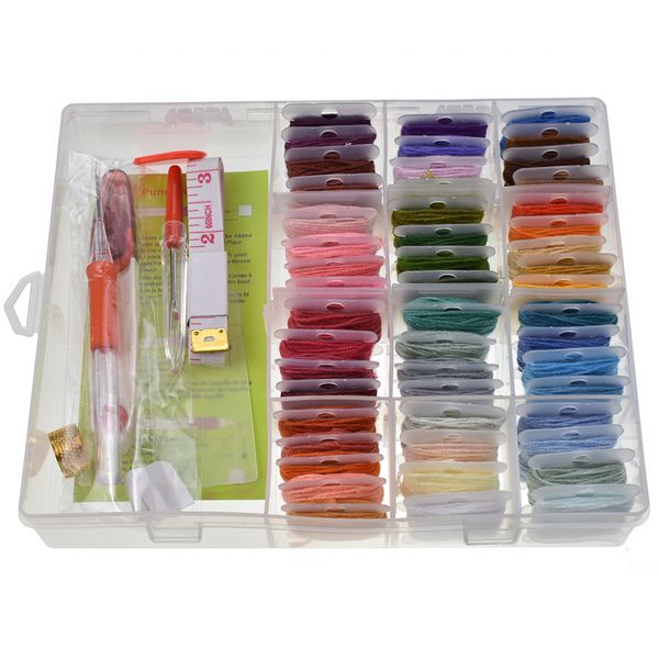

storage cross stitch craft diy embroidery thread set 50 colors floss needlework