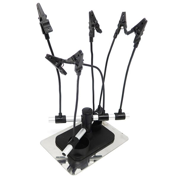

six alligator clip stand airbrush paint spray booth magnetic holder with flexible rods model building tool sets