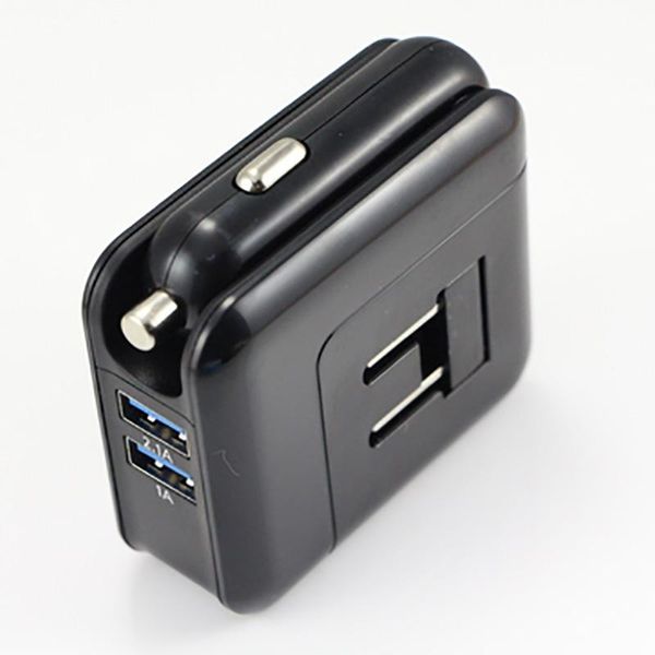 

2in1 compact wall charger car converter dual usb port 5v 2.1a fast charging folding home travel charger ac / dc power adapter