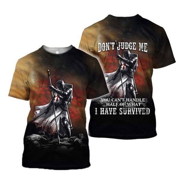 

knights templar men summer 3d print shirts plus size plus size harajuku men clothing