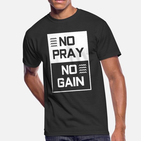 

pray fitness t shirt men customize tee shirt round neck clothing graphic comical spring autumn family shirt, White;black