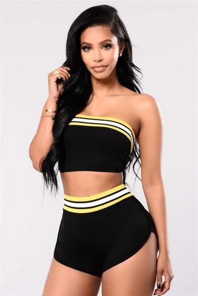 

shockproof casual clothing striped panelled women sports vest fashion designer bra casual female camisoles, Black;white