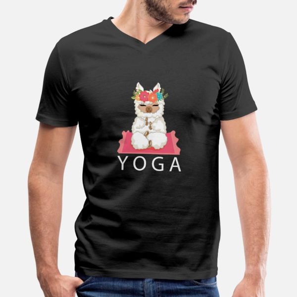 

yoga lama t shirt men character cotton crew neck outfit fit funny spring outfit shirt