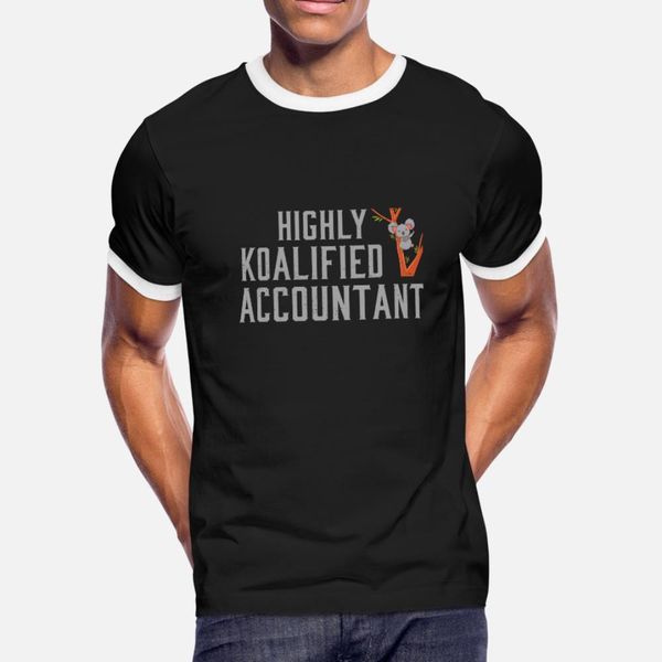 

koala accountant saying gift t shirt men customized 100% cotton euro size s-3xl kawaii crazy casual summer style letter shirt