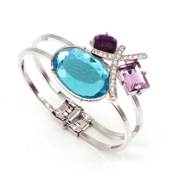 

totabc new fashion adjustable crystal bracelet bilezik cuff opening bracelet for women jewelry gift mujer pulseras, Black