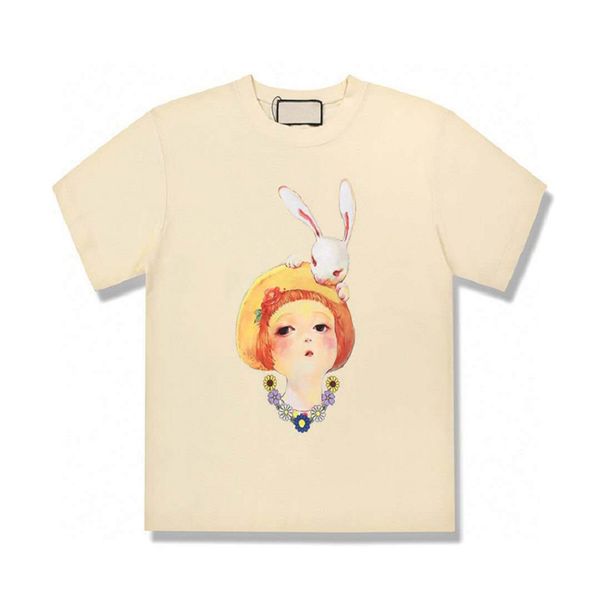 

2020 Spring Summer Luxury Europe Italy Rabbit And Girls Tshirt Fashion mens designer t shirts Women Cotton short sleeve Top