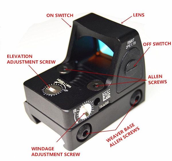 

rmr red dot sight / reflex sight scope fit 20mm weaver rail for airsoft / hunting044