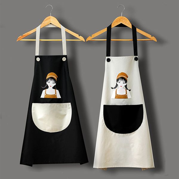 

aprons cute cartoon apron household kitchen waterproof and oilproof sleeveless with pocket accessories cleaning tools