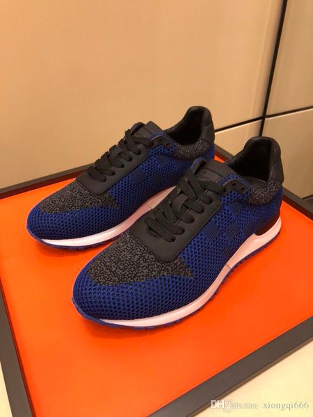 

2020 men's fashion knitted shoes, comfortable and versatile, high-quality luxury men's shoesaa, Red;white