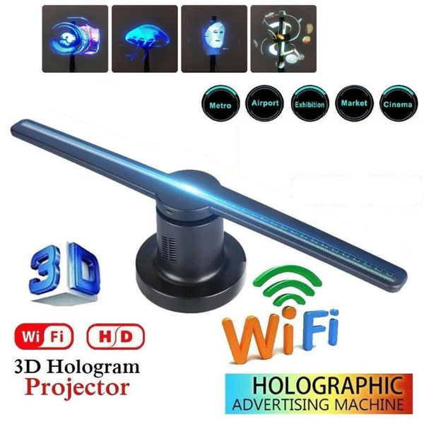 

3d led wifi holographic projector display fan hologram advertising player