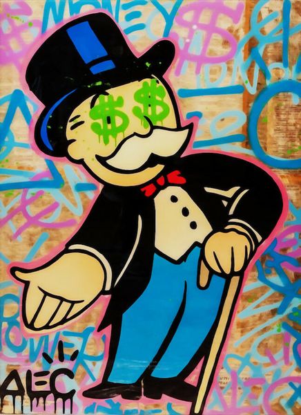 

alec монополия graffitti искусство декора стены rich man home decor расписанную hd печати картина маслом на холсте wall art canvas картинки