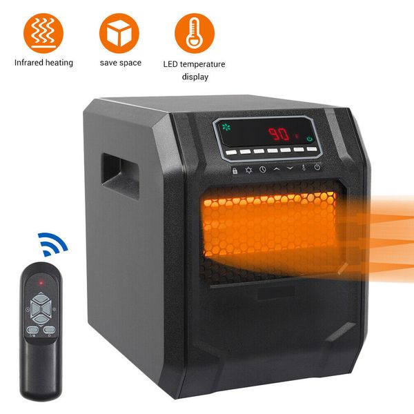

heater radiant infrared portable electric space heater remote 1500w control with modes energy saving with timer setting ceramic us stock