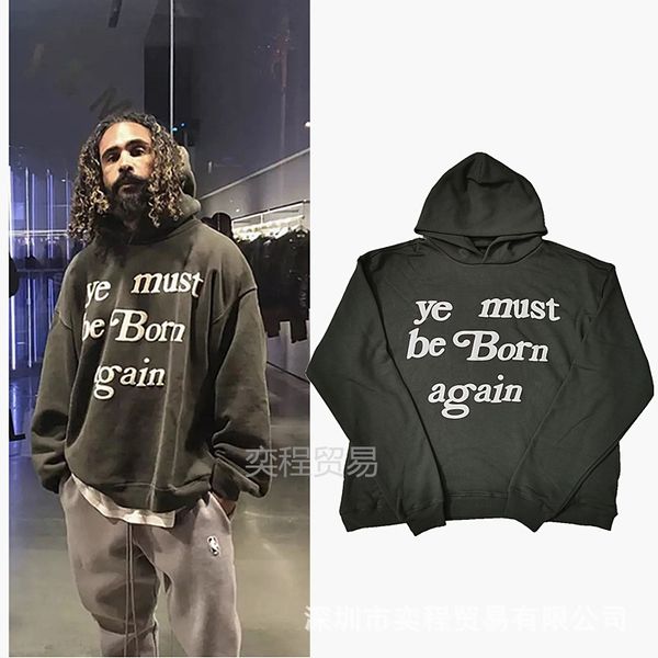 

mens hoodies cpfm ye must be born again pullover hooded sweater high street fashion loose sweatshirt, Black