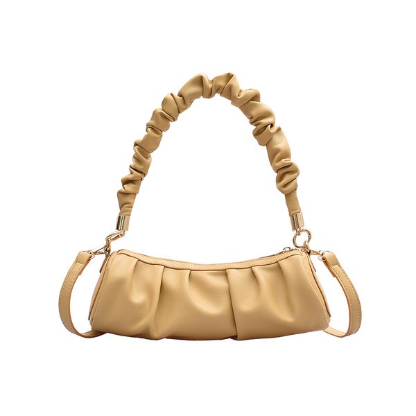 

fashion women shoulder bag small simple female handbag pure color youth unique daily bag light yellow