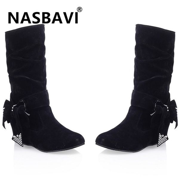

boots 2021 women scrub knee high fashion wild classic butterfly-knot rhinestone ladies autumn winter long, Black