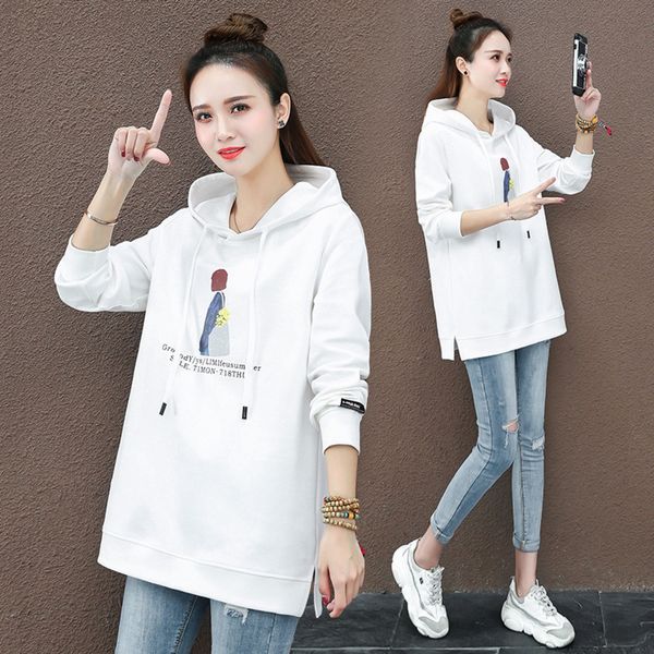 

s018561 с капюшоном куртка короткая куртка блудниц свитер 2020 осень новый тонкий тонкий и удобной печатной короткой верхней bd8bx, Black