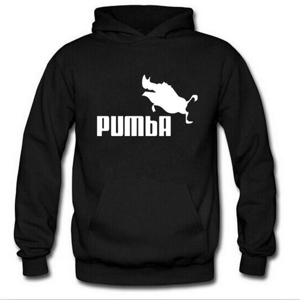 

new style pumba printed hoodies men brand autumn winter long sleeve men's skateboard pullover sweatshirts fashion male hip hop sport ov, Black