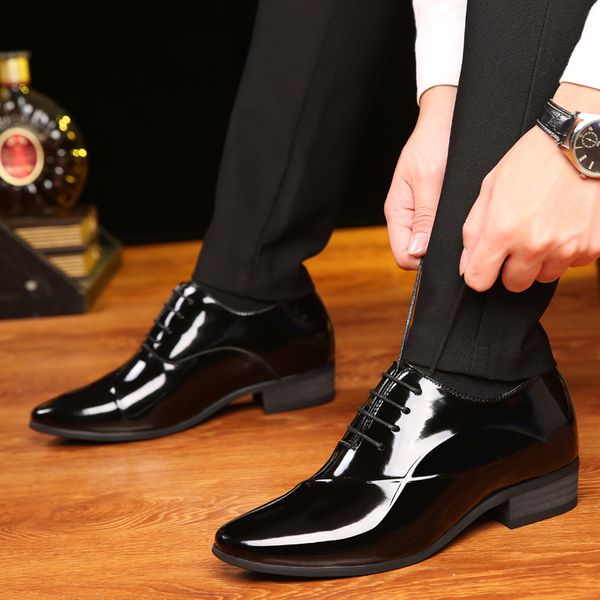 

men oxfords dress shoes lace up fashion breathable business black wedding party shoes outdoor mens pointed toe formal