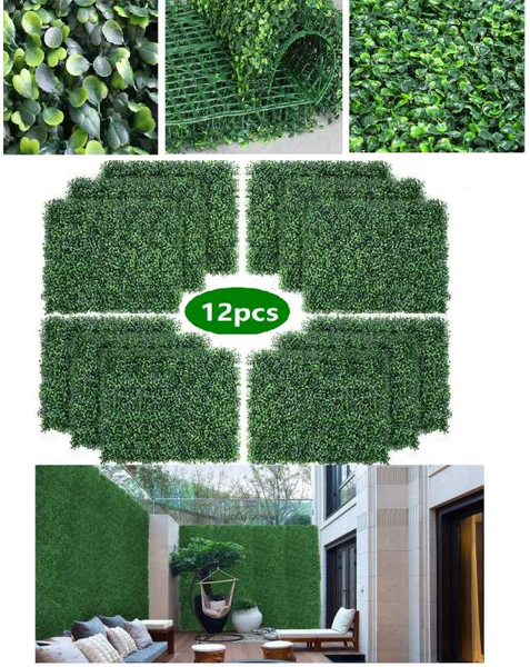

12pcs of 40x60cm artificial boxwood panel, outdoor privacy fence background wall decor, garden wall plants