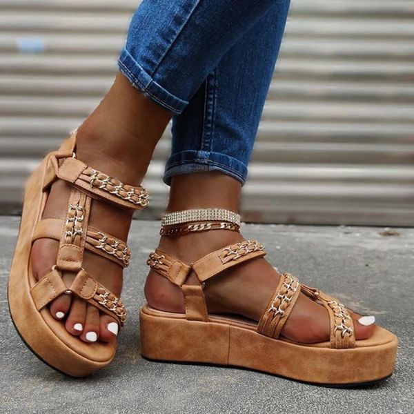 

2020 summer roman sandals women's ladies fashion casual platforms low heels sandals ladies casual open toe shoes beach shoes #3, Black
